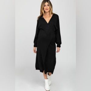 Black wrap maternity dress